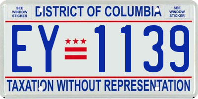 DC license plate EY1139