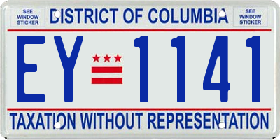 DC license plate EY1141