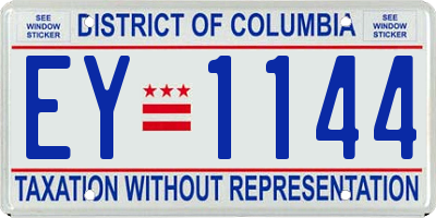 DC license plate EY1144