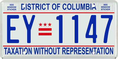 DC license plate EY1147