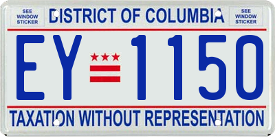 DC license plate EY1150