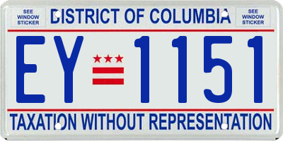 DC license plate EY1151