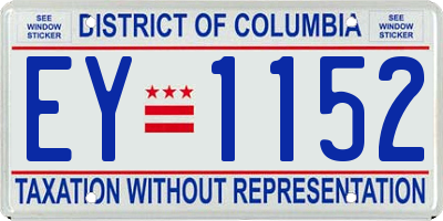 DC license plate EY1152