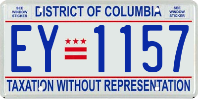 DC license plate EY1157