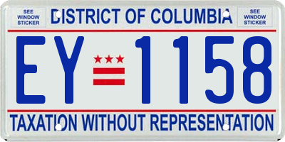 DC license plate EY1158