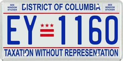 DC license plate EY1160