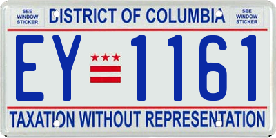 DC license plate EY1161
