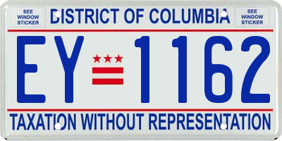 DC license plate EY1162