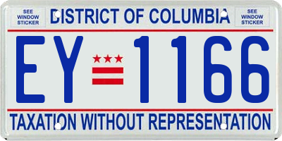 DC license plate EY1166