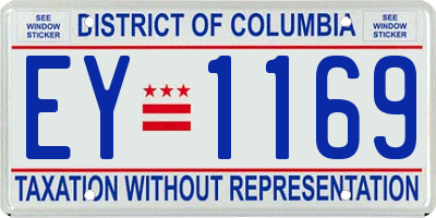 DC license plate EY1169