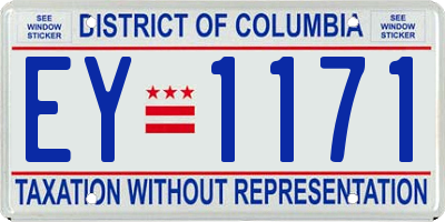 DC license plate EY1171