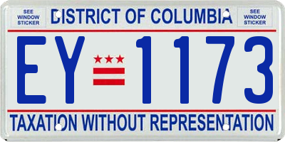 DC license plate EY1173