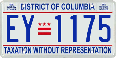 DC license plate EY1175