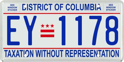 DC license plate EY1178