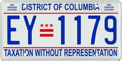 DC license plate EY1179