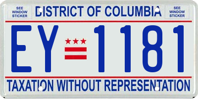 DC license plate EY1181