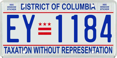 DC license plate EY1184
