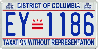 DC license plate EY1186