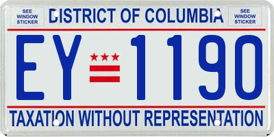 DC license plate EY1190