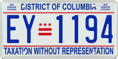 DC license plate EY1194