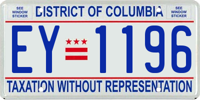 DC license plate EY1196