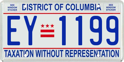 DC license plate EY1199