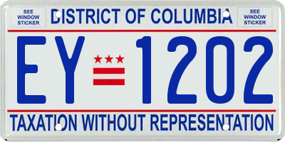 DC license plate EY1202