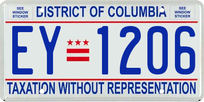 DC license plate EY1206