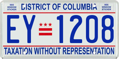 DC license plate EY1208