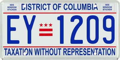 DC license plate EY1209