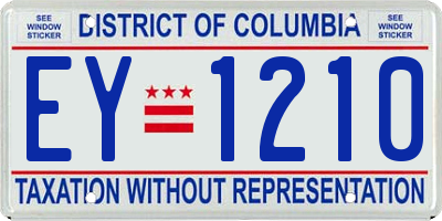 DC license plate EY1210