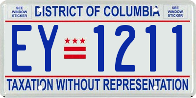 DC license plate EY1211