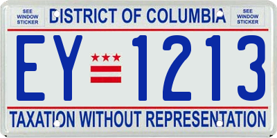 DC license plate EY1213