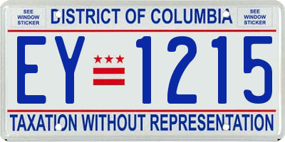 DC license plate EY1215