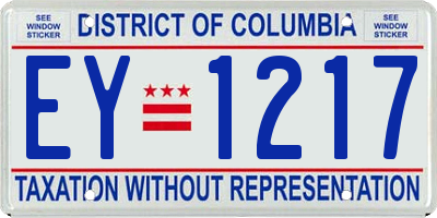 DC license plate EY1217