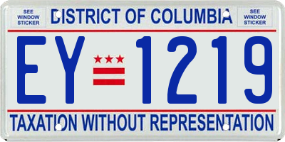 DC license plate EY1219