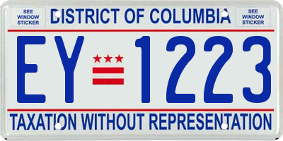 DC license plate EY1223