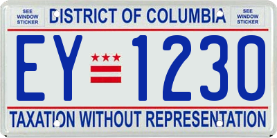 DC license plate EY1230