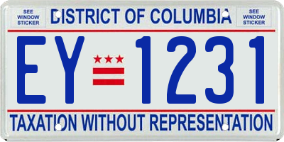 DC license plate EY1231