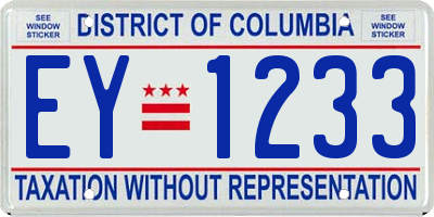 DC license plate EY1233
