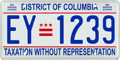 DC license plate EY1239