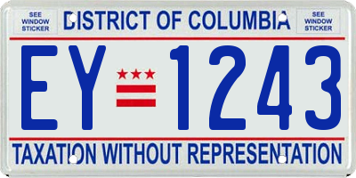 DC license plate EY1243
