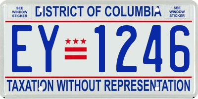 DC license plate EY1246