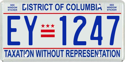 DC license plate EY1247