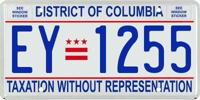 DC license plate EY1255