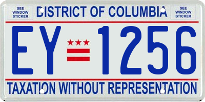 DC license plate EY1256