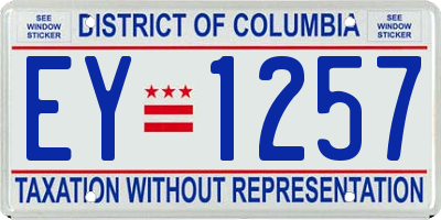 DC license plate EY1257