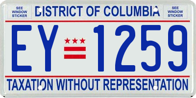 DC license plate EY1259