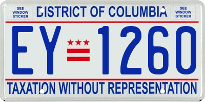 DC license plate EY1260