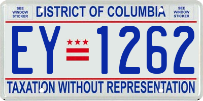 DC license plate EY1262